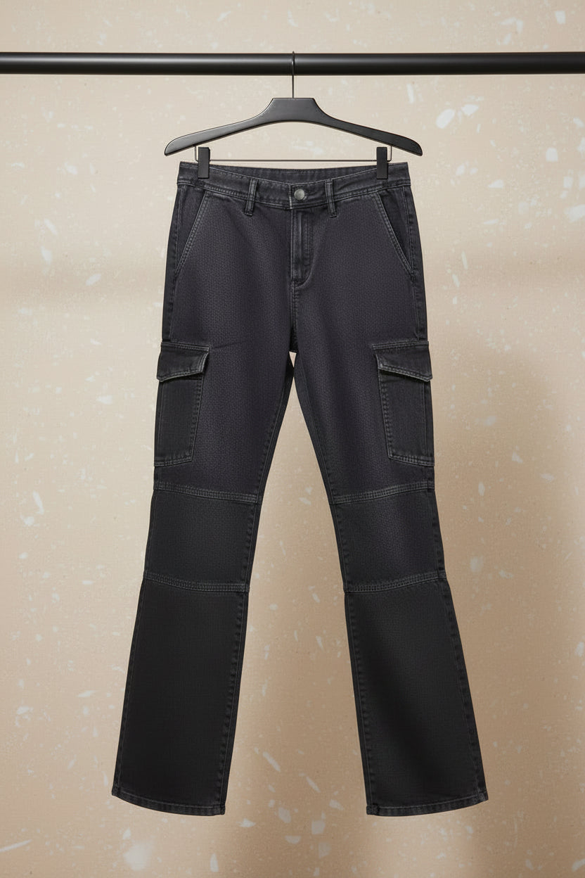 Men's  Dark Grey Relaxed Fit Cargo Pants