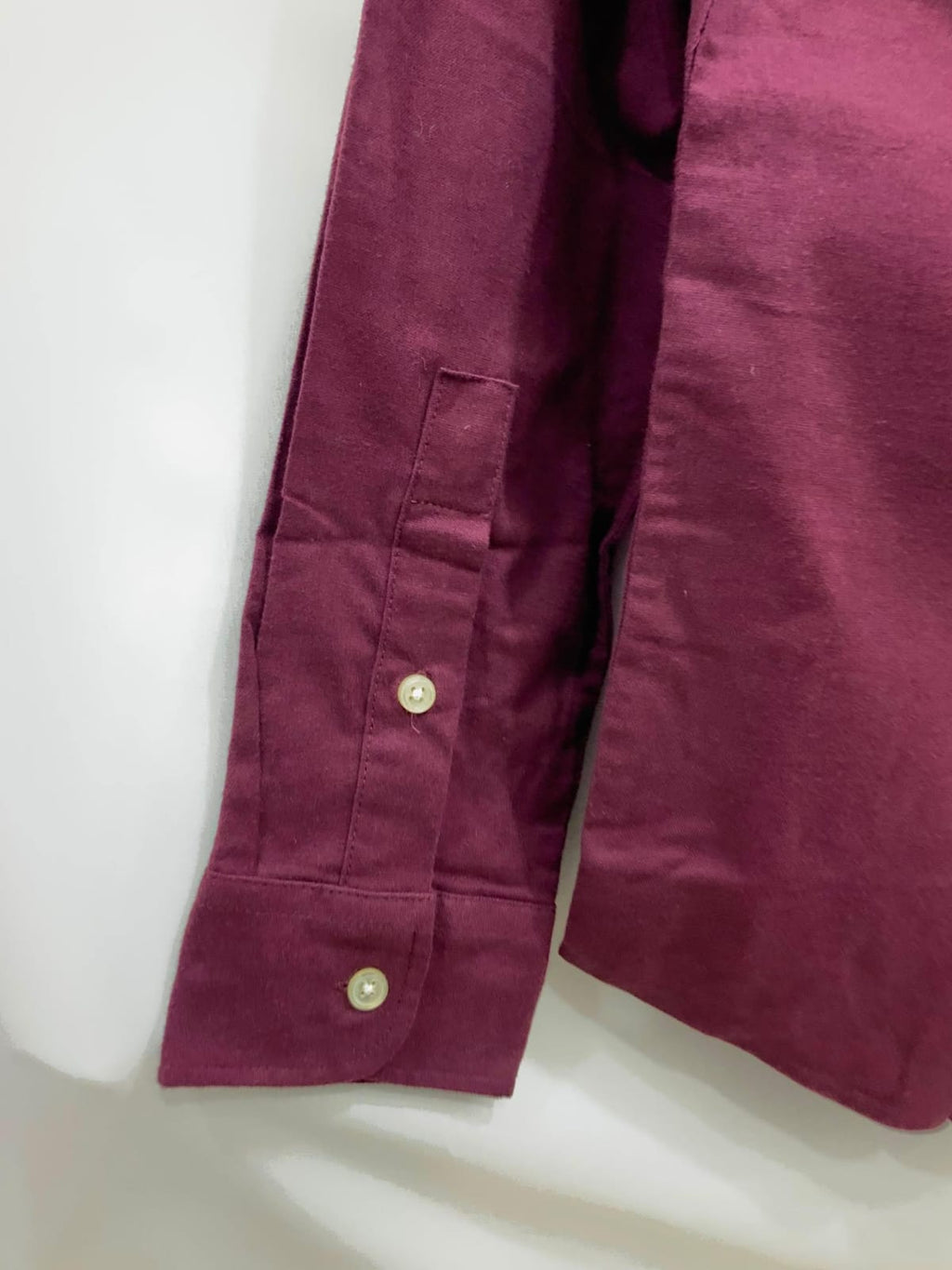 Men's Maroon Band Collar Long Sleeve Casual Shirt