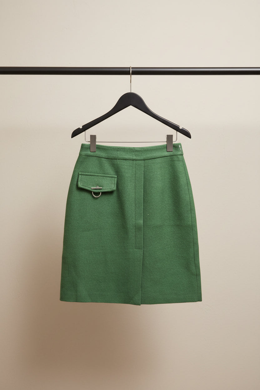 R&K Emerald Green Tailored Pencil Skirt with Pocket Detail