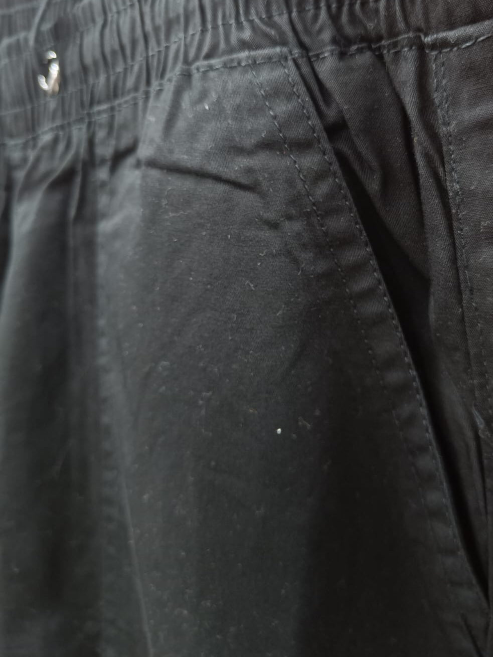 Mens Black Cotton Relaxed Fit Cargo Pants