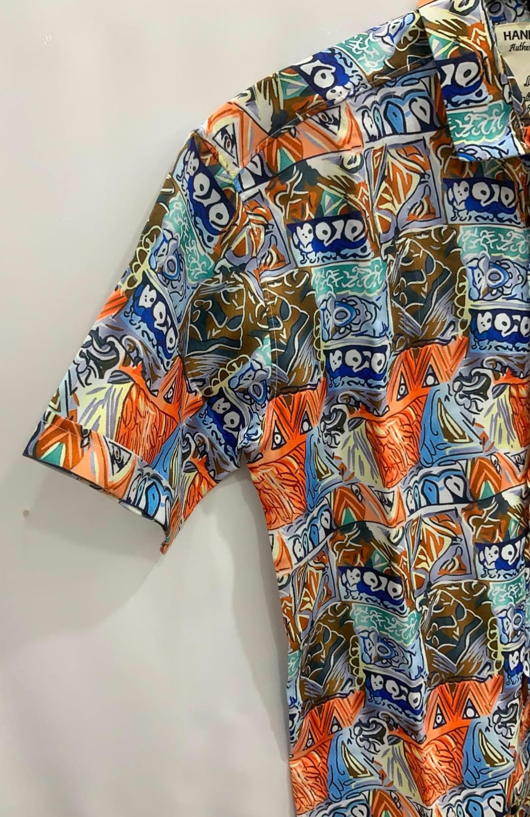 Men's Multicolor Abstract Print Short Sleeve Casual Shirt by HAND CUFFS