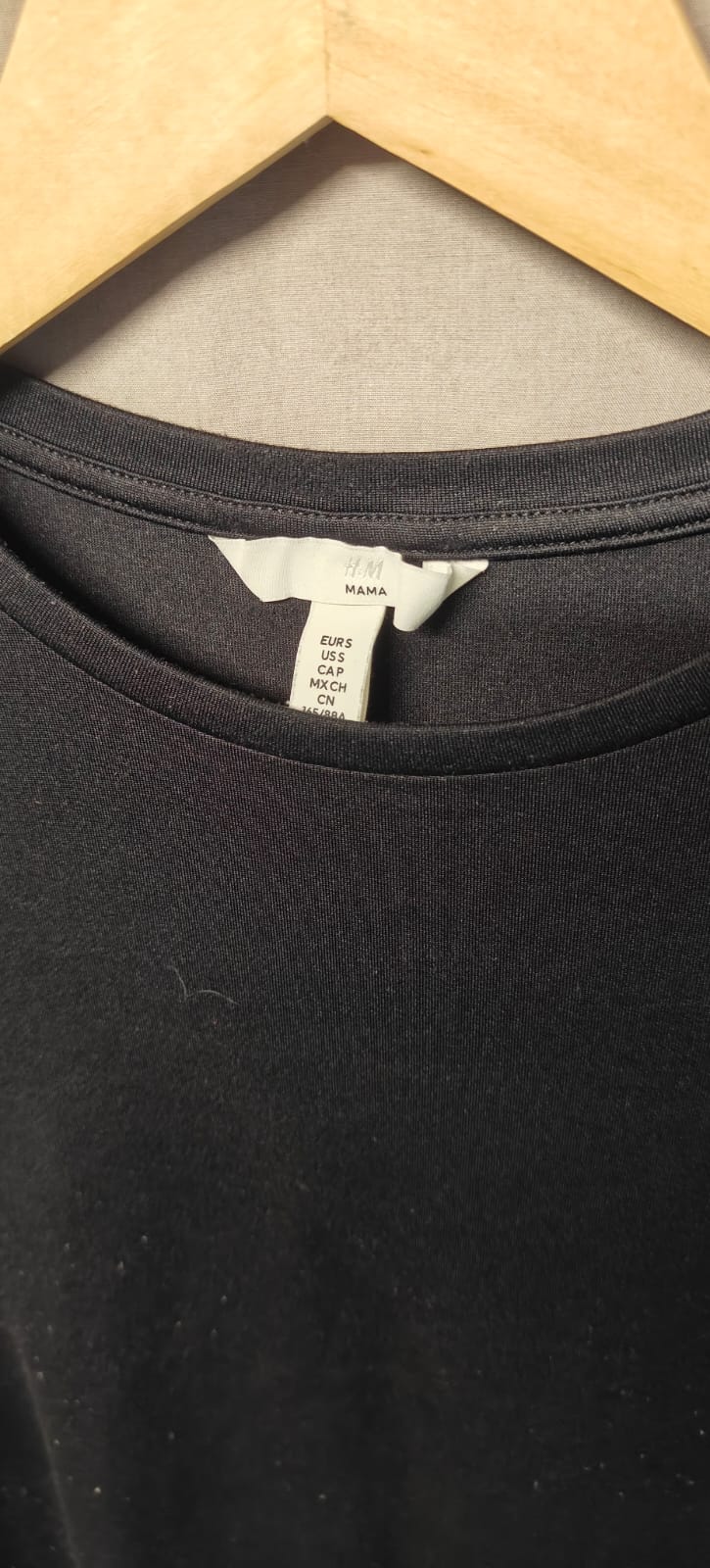 H&M MAMA Women's Black Short Sleeve T-Shirt