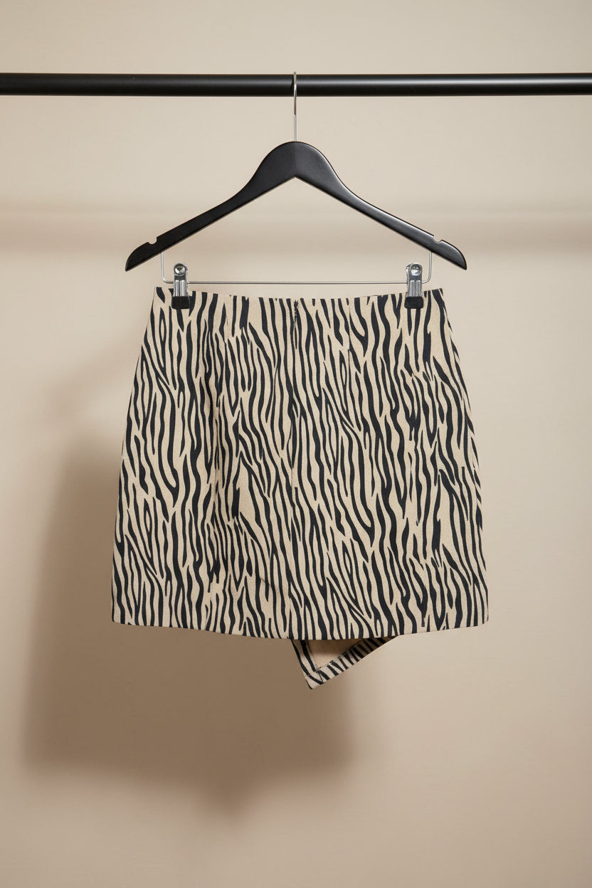 VPAE Women's Zebra Print Skort with Belt