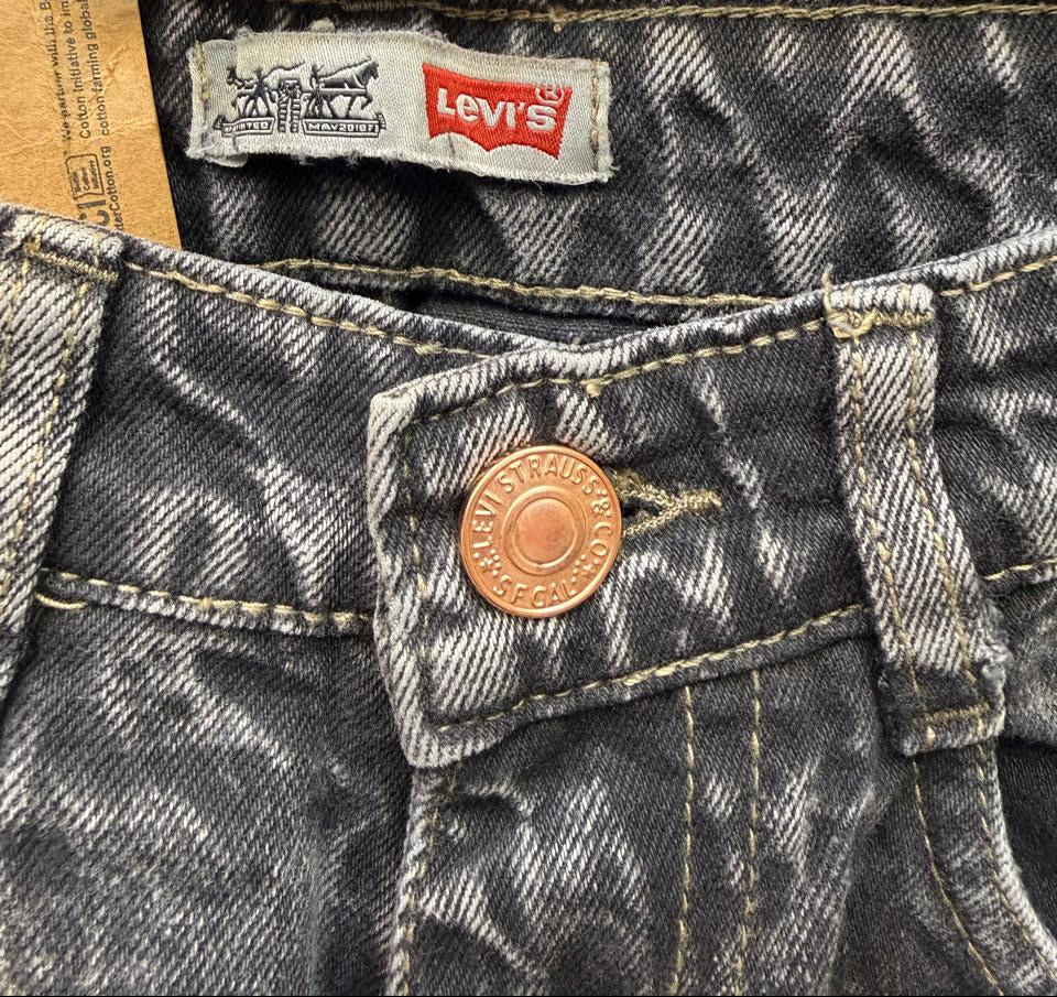 Levi's 519 Original Style Black Acid Wash Straight Fit Jeans