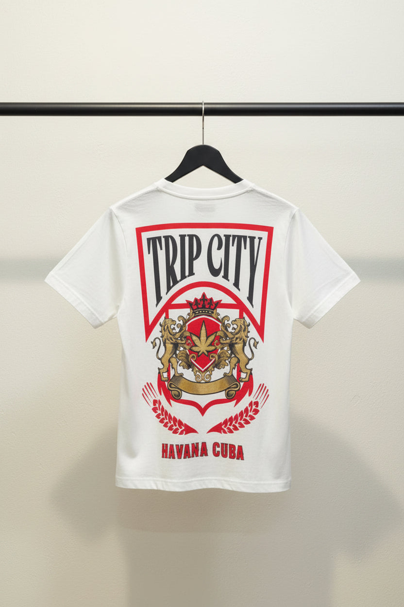 TRIP CITY Havana Cuba Graphic Print White T-Shirt