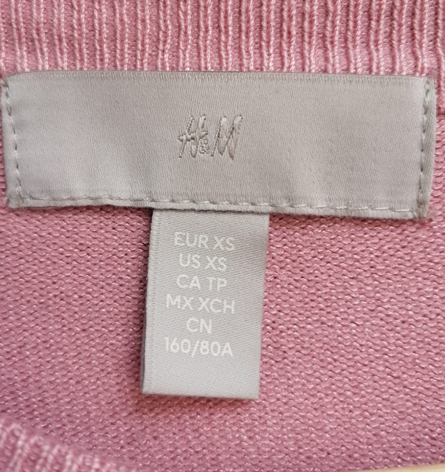 H&M Women's Pink Button-Front Knit Cardigan