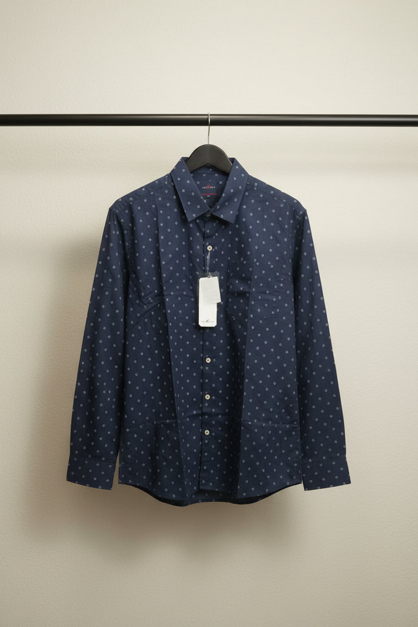 ROXTAR Men's Navy Blue Printed Full Sleeve Casual Shirt