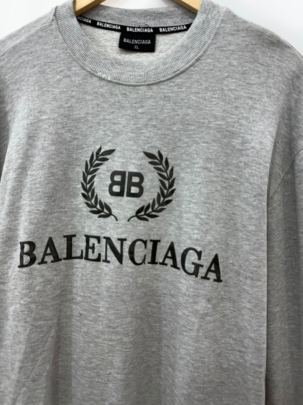 Balenciaga Grey Logo Crewneck Sweatshirt