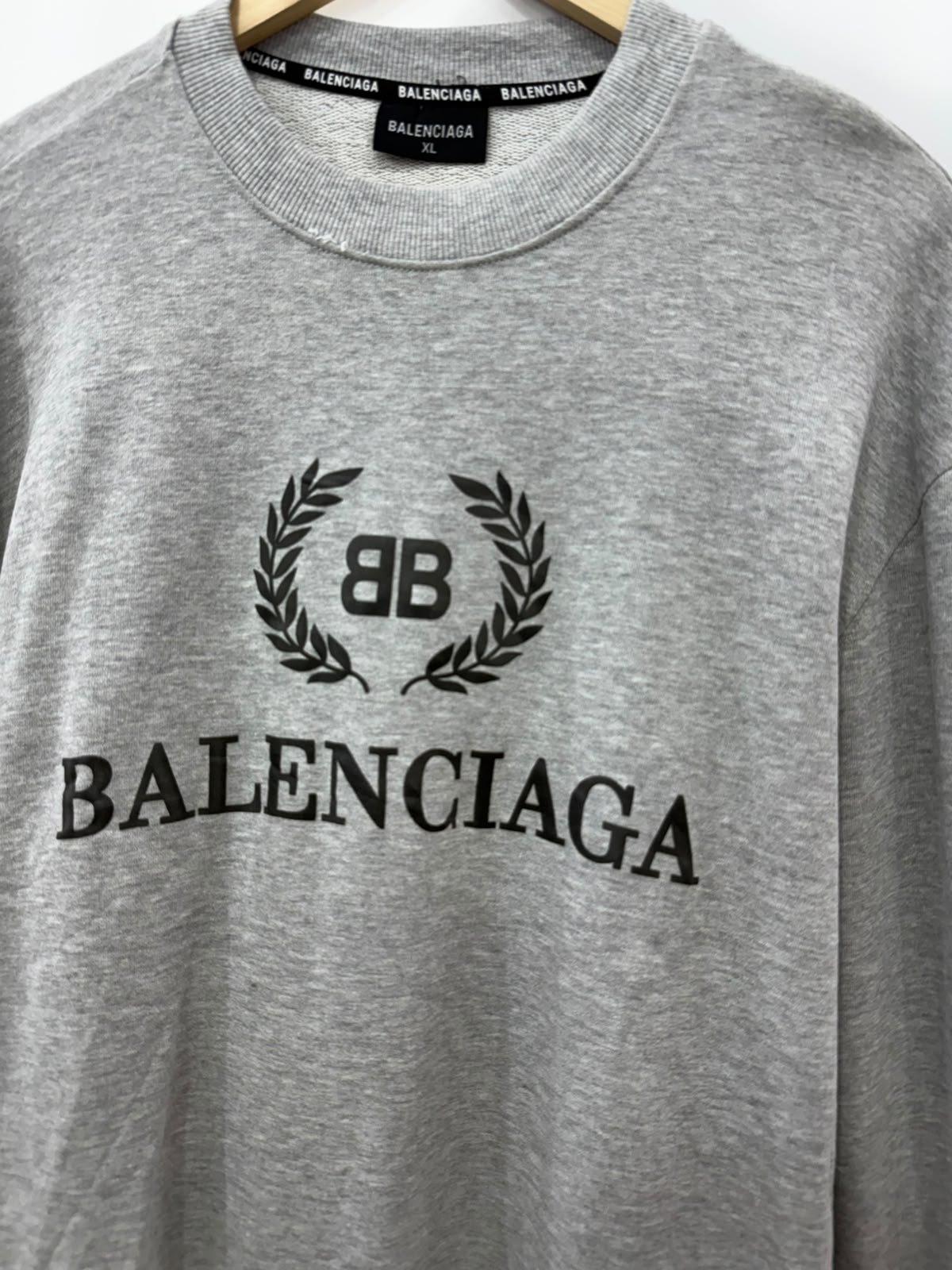 Balenciaga Grey Logo Crewneck Sweatshirt