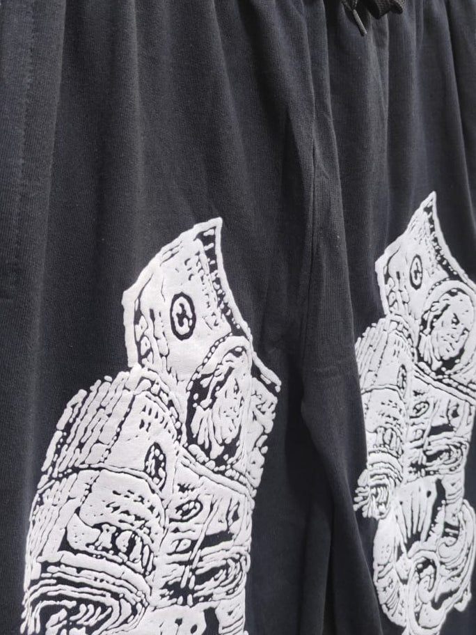 Black Money Print Drawstring Sweatpants