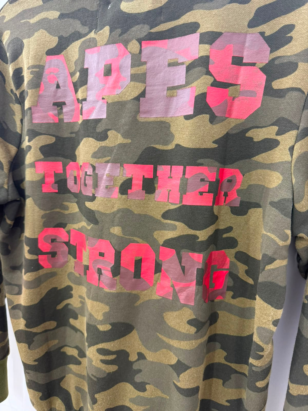 A Bathing Ape Camouflage Sweatshirt with Pink Logo