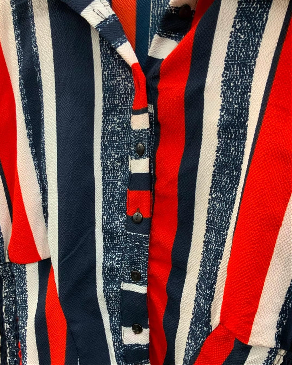 Women's Multicolor Striped Long Sleeve Collared Blouse