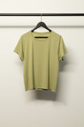 Blissclub Women's XXXL-Una Olive Green Short Sleeve T-Shirt