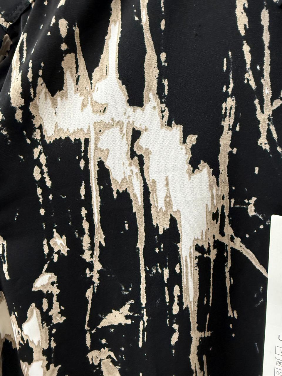 ULTRA CLUB Men's Black & White Abstract Print Long Sleeve Casual Shirt