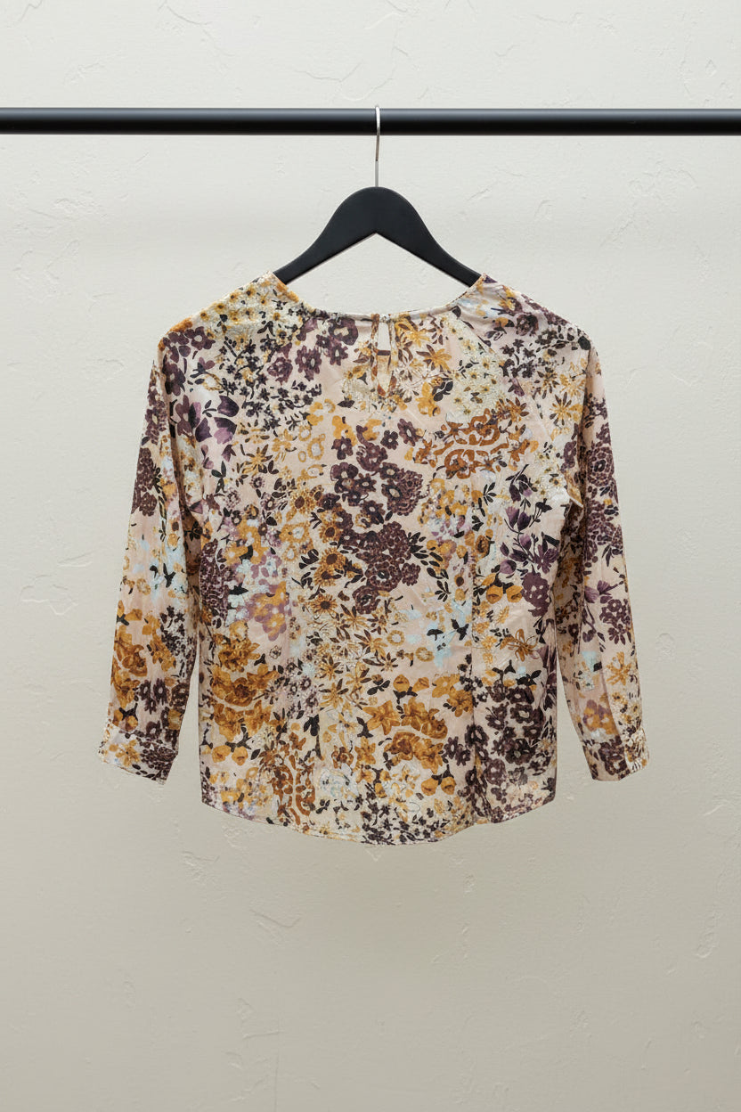 OUTRYT Women's Multicolor Floral Print Long Sleeve Top