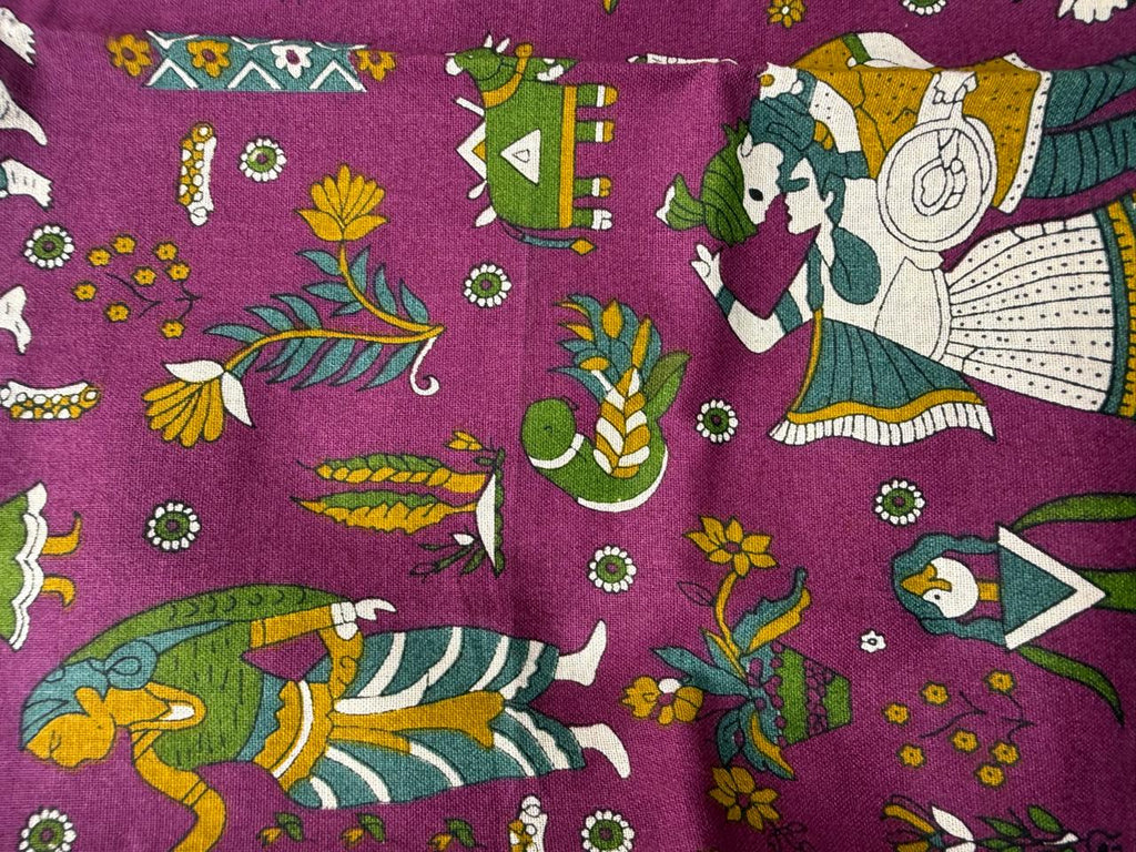 Women's Purple Ethnic Print Long Sleeve Top