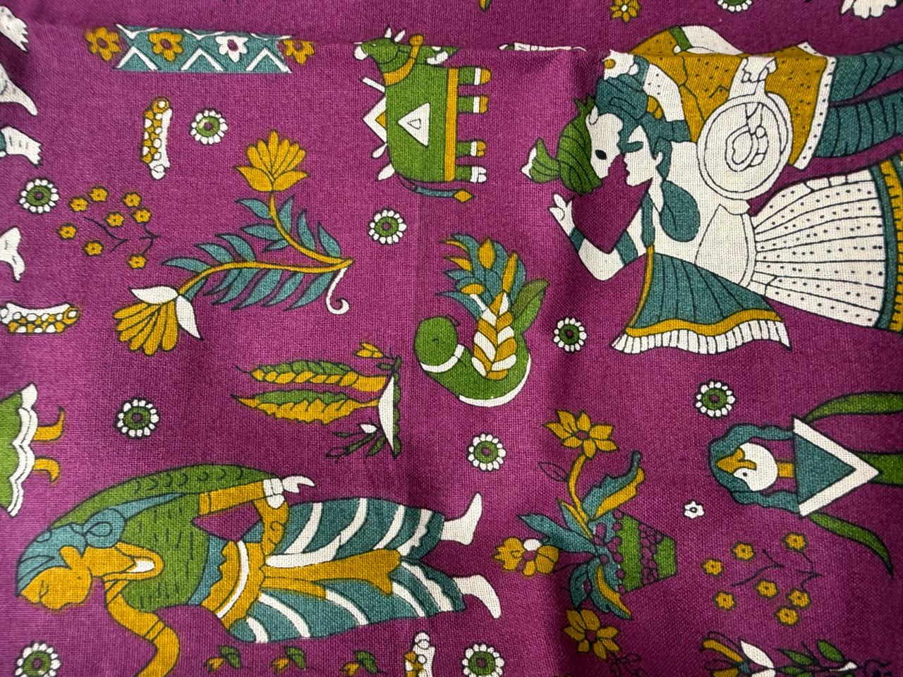 Women's Purple Ethnic Print Long Sleeve Top