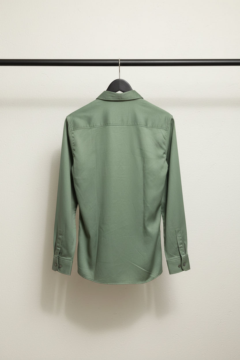 White Fox Men's Green Full Sleeve Casual Shirt