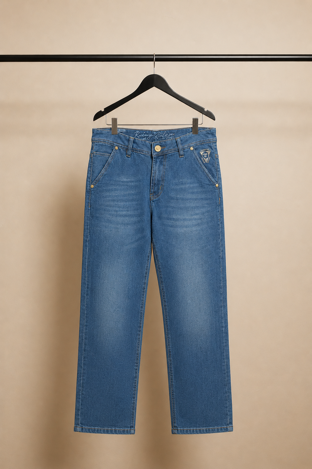 FLYING RIDER Men's Blue Denim Skinny Fit Jeans
