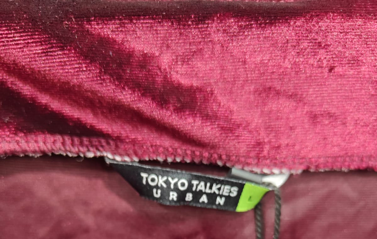 TOKYO TALKIES URBAN Women's Maroon Velvet Bodycon Mini Dress