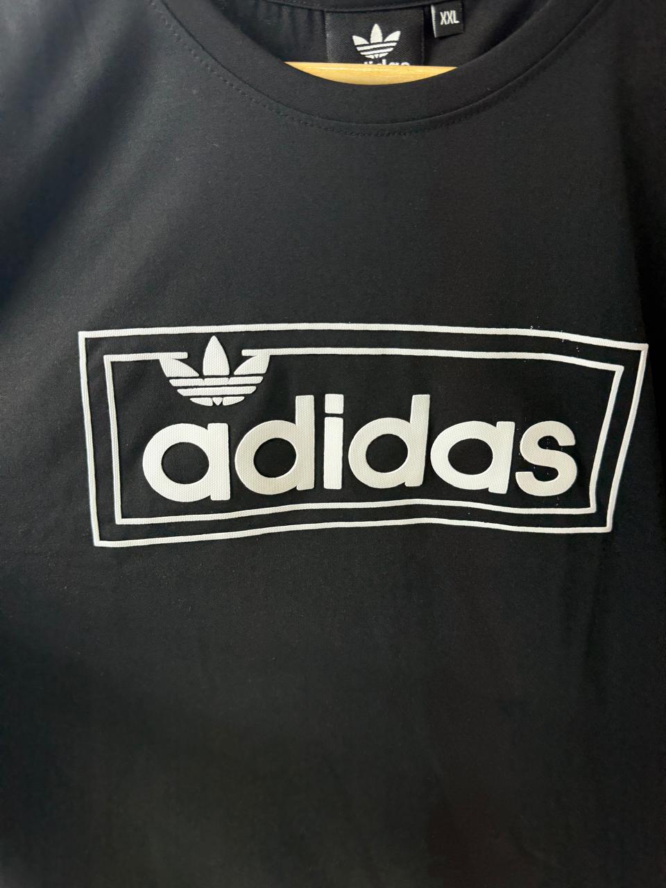 Adidas Men's Black Logo Print Short Sleeve T-Shirt