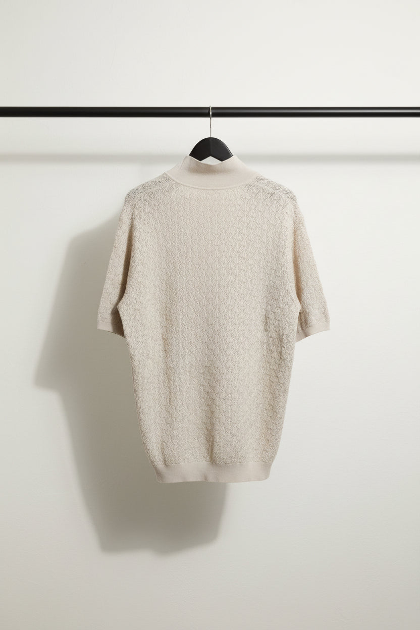 E.T.A. Relaxed Fit Beige Knitted V-Neck Top