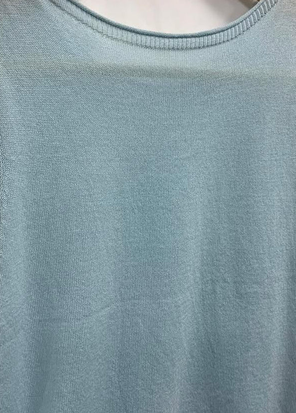 Women's Sky Blue Sleeveless Knit Top