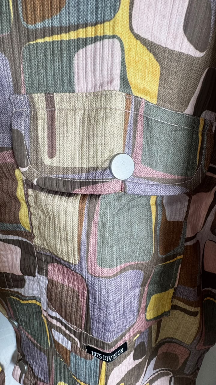 I DOZ PLUS Multicolor Abstract Pattern Corduroy Shirt