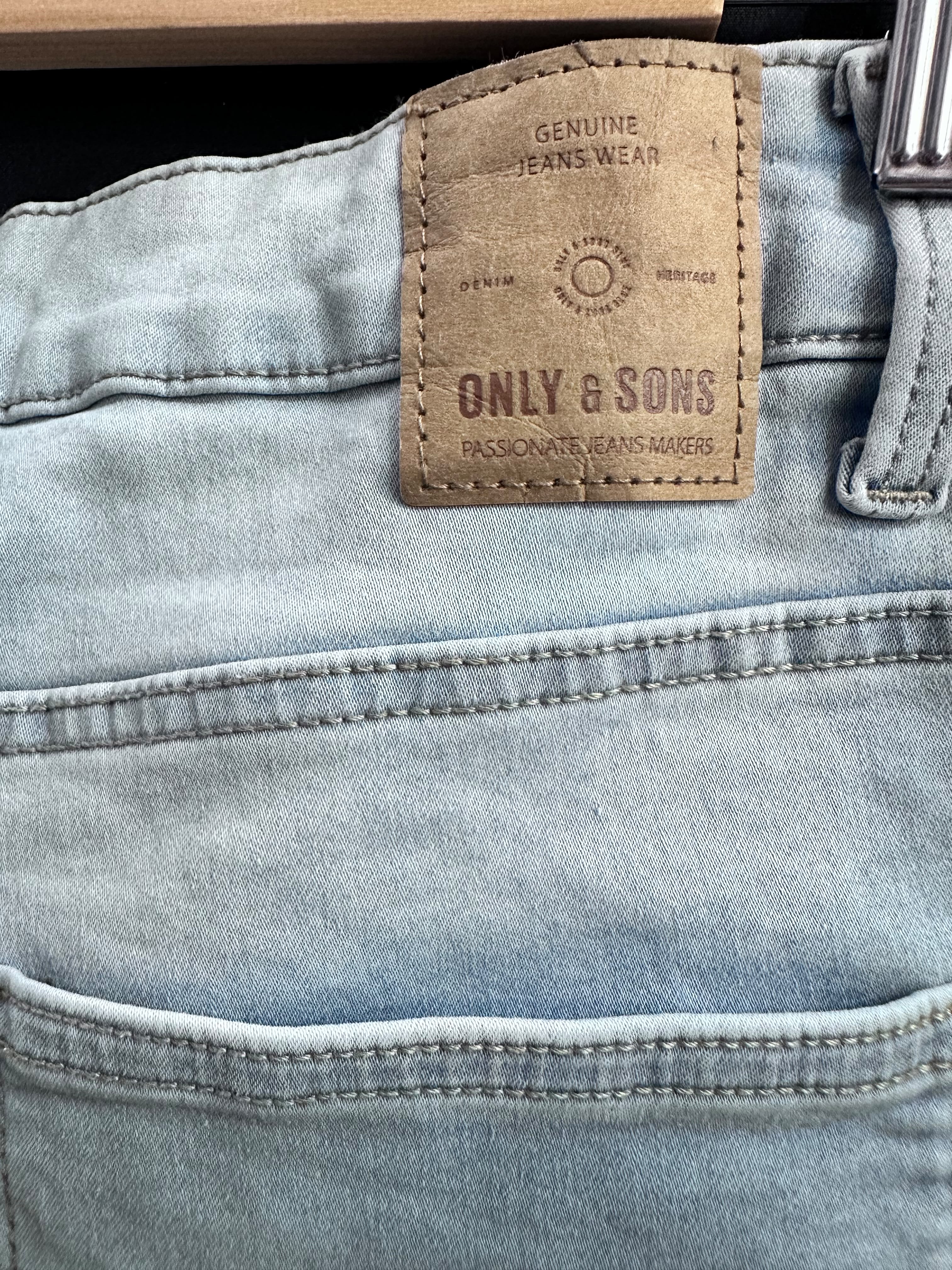 Men's Light Blue Denim Shorts by ONLY & SONS