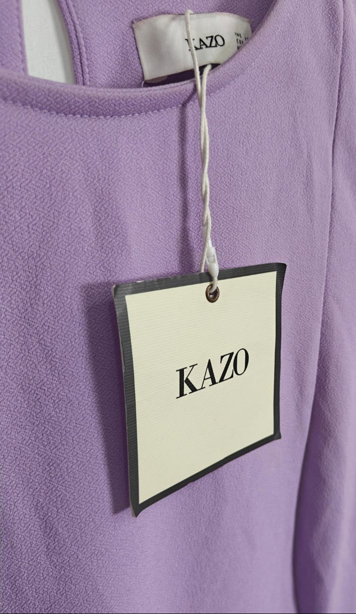 KAZO Women's Lavender Ruffle Sleeve and Hem Mini Dress