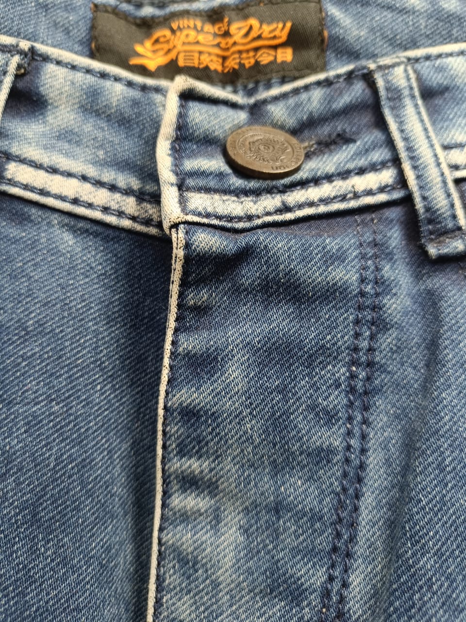 Superdry Men's Blue Washed Denim Jeans