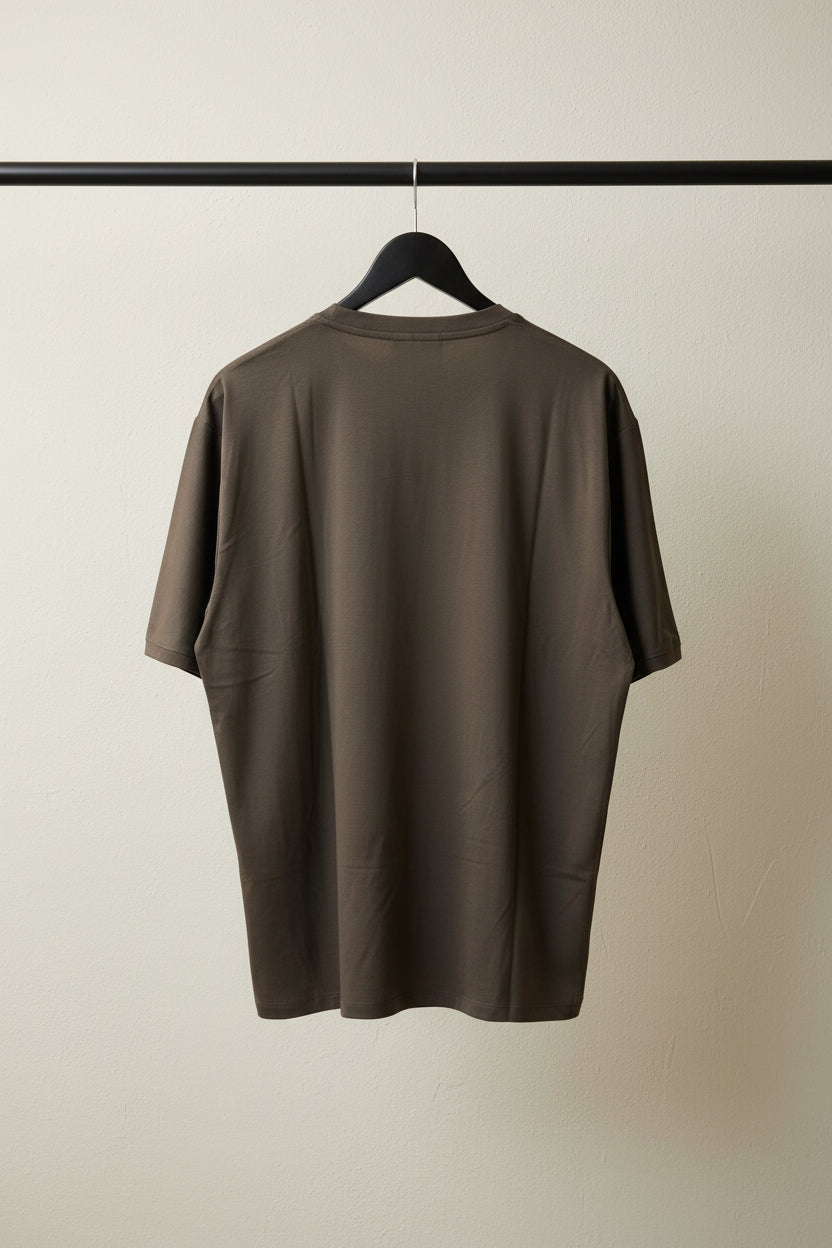 ELBORN Men's Brown Graphic Print Short Sleeve T-Shirt