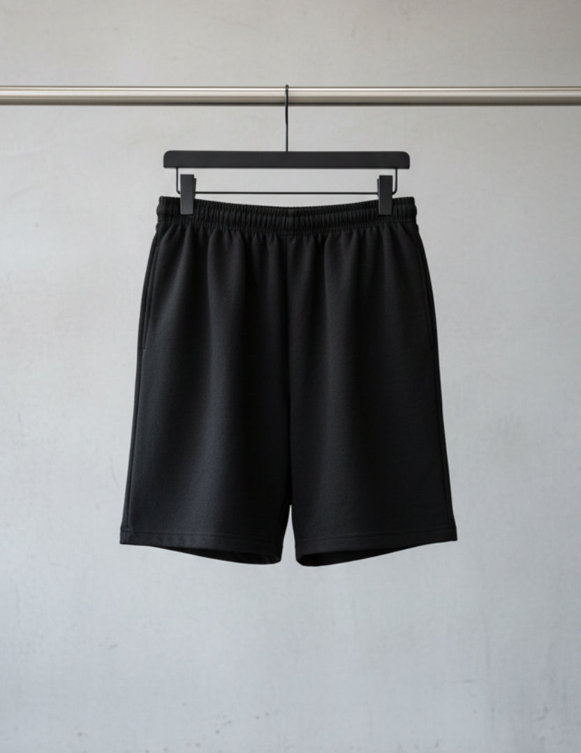 Black Graphic Skeleton Hand Drawstring Shorts