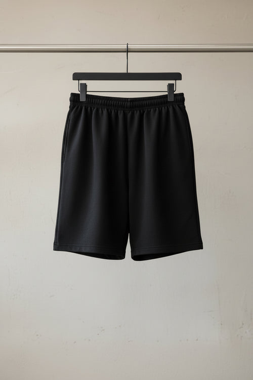 Black Graphic Skeleton Hand Drawstring Shorts