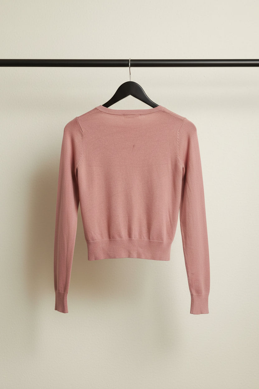 H&M Women's Pink Button-Front Knit Cardigan