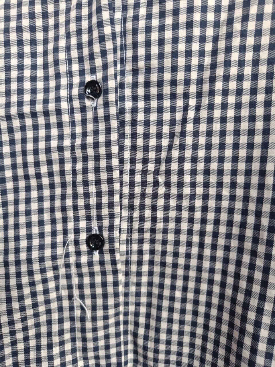 Women's Black and White Gingham Check Long Sleeve Shirt