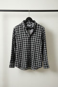 SU YOLO Men's Black and White Plaid Slim Fit Casual Shirt