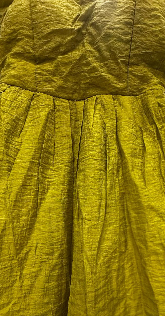 Women's Green Crinkled Tiered Mini Dress with Lace-Up Back