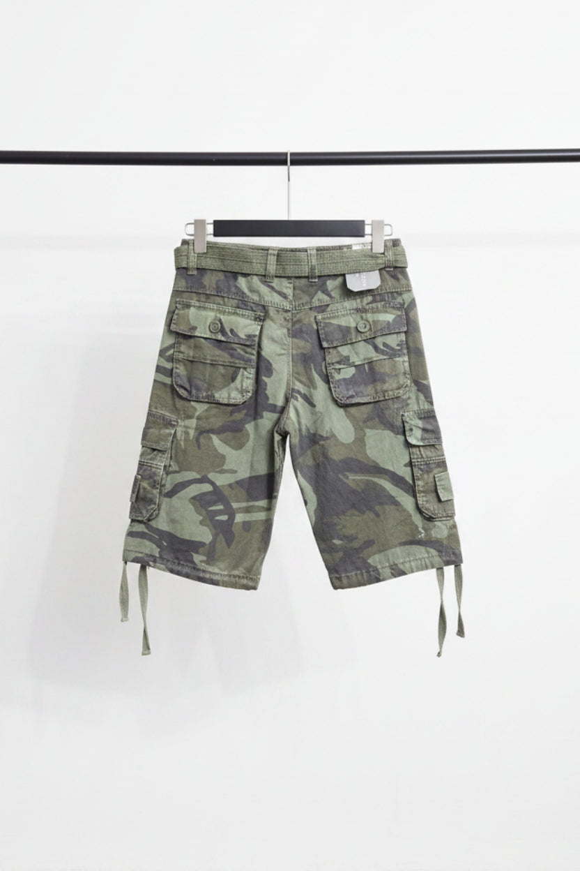 Men's Style & Focus Camouflage Cargo Shorts with Belt