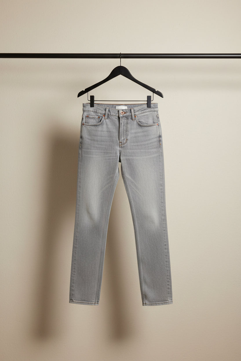 Bershka Grey Acid Wash Wide Leg Jeans