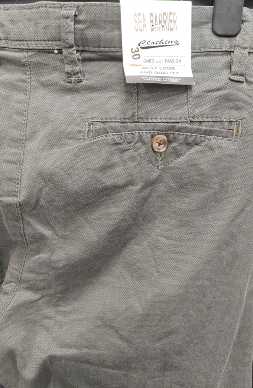 Men's Sea Barrier Modern Fit Olive Green Chinos