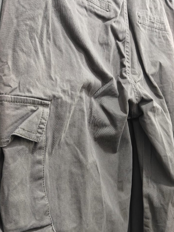 Men's Olive Green Cargo Jogger Pants with Buckle Detail