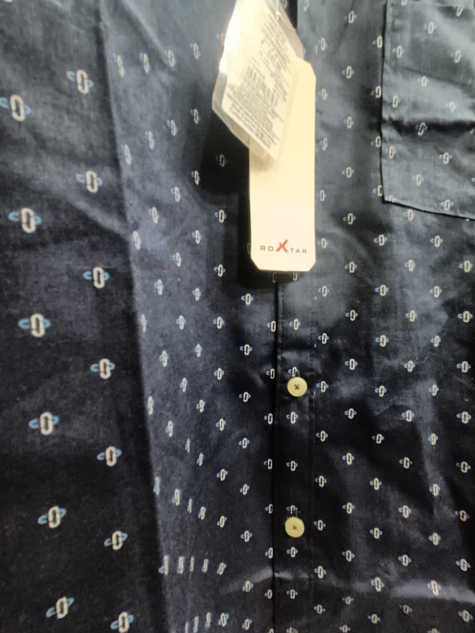 ROXTAR Men's Navy Blue Printed Full Sleeve Casual Shirt