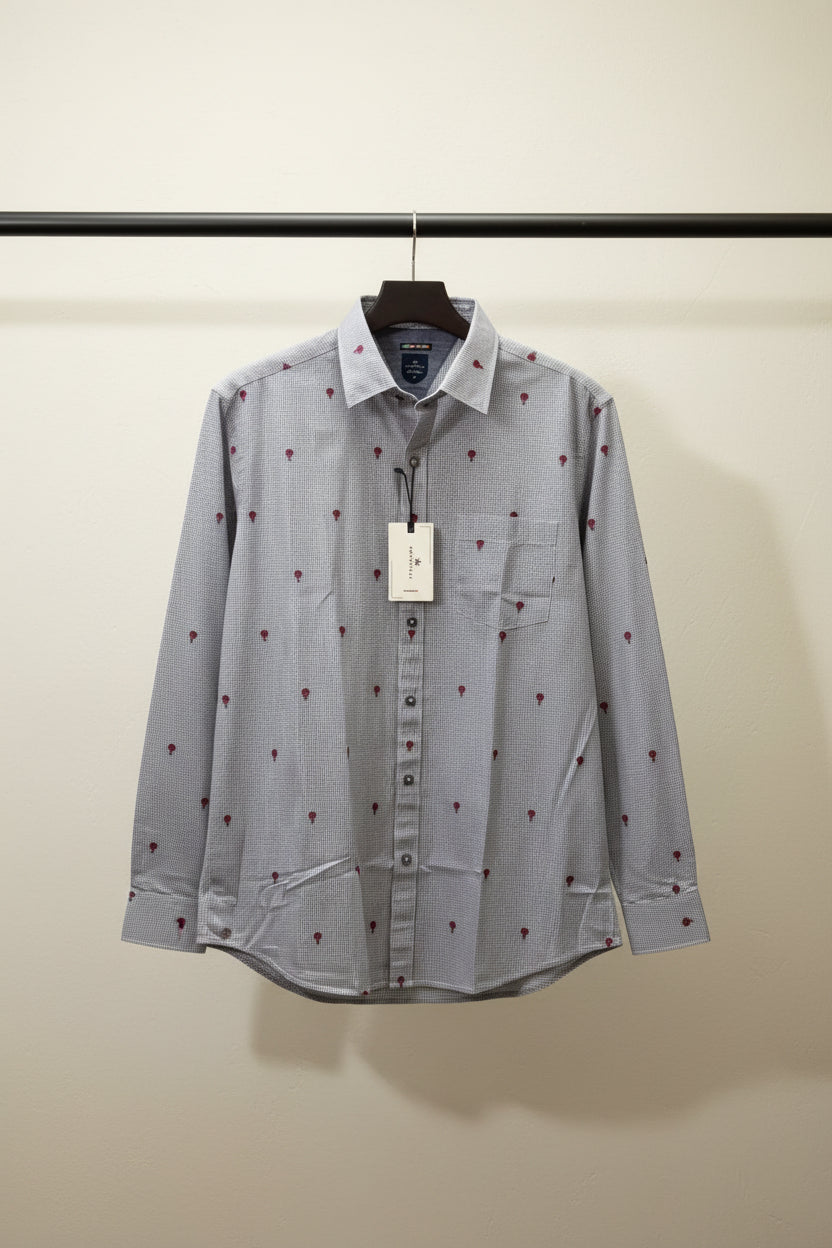 Kokopelli women’s Elite Casual Gingham Hot Air Balloon Print Shirt