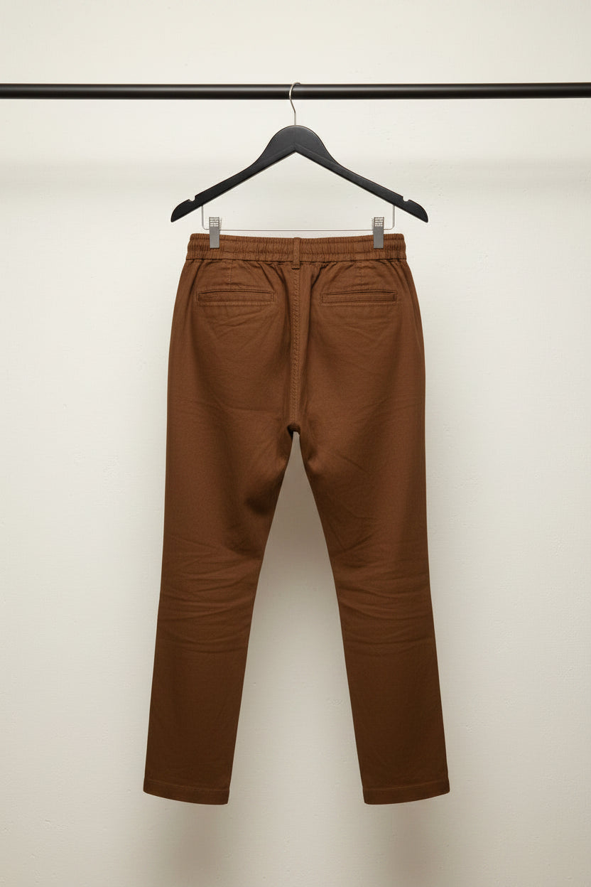 INGLISH men’s Brown Loose Fit Straight Leg Trousers