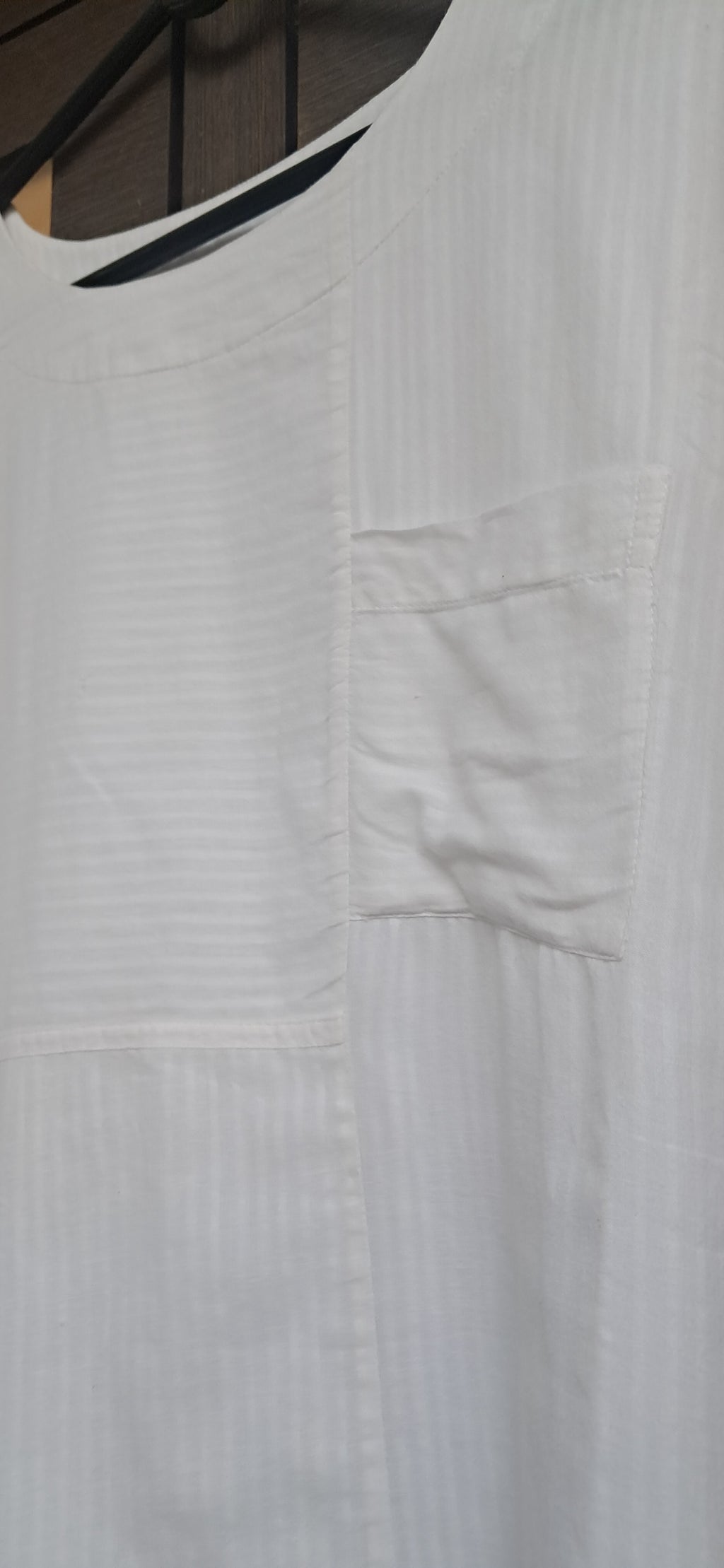 Anokhi White Cotton Tunic Top with Pocket