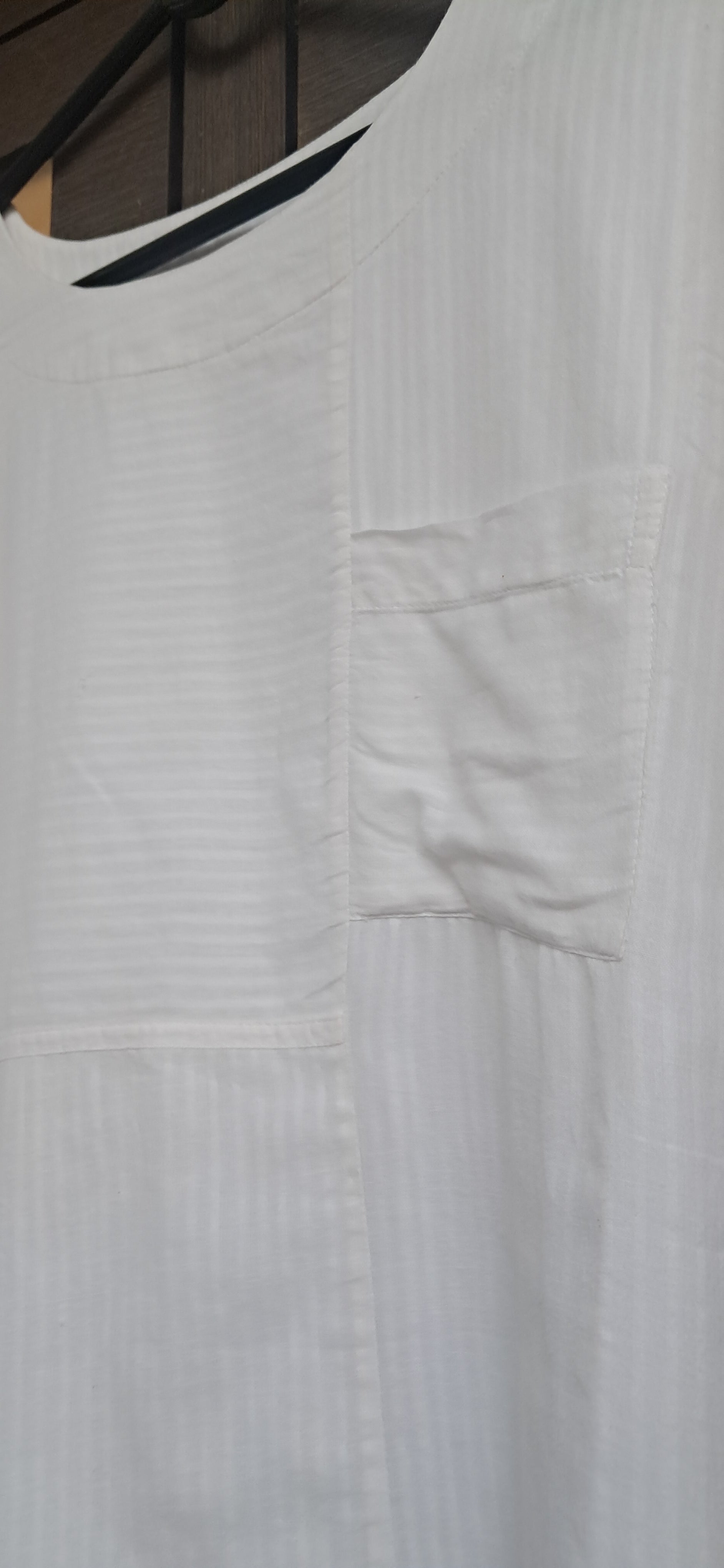 Anokhi White Cotton Tunic Top with Pocket
