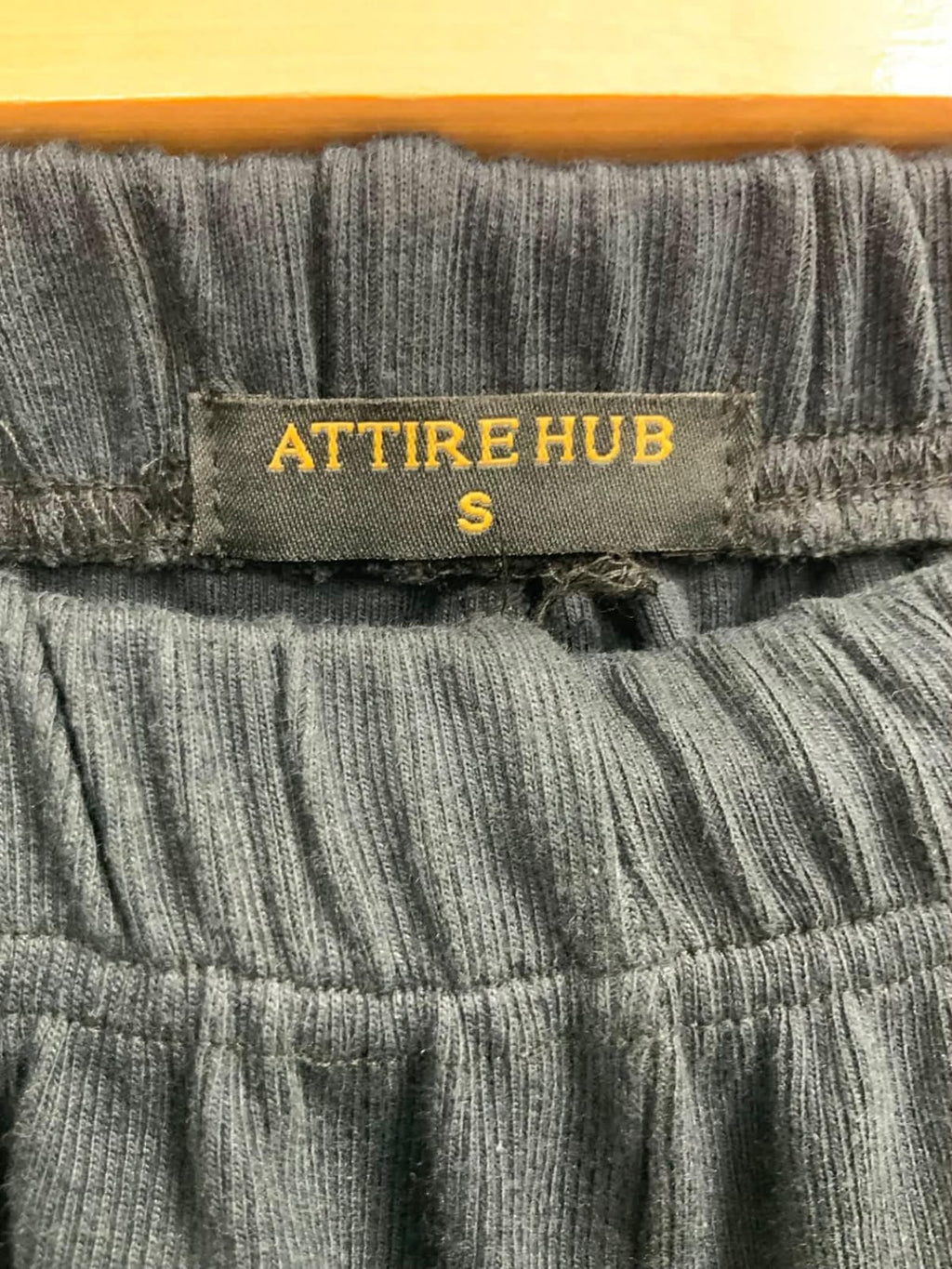 ATTIRE HUB Women's Black Ribbed Knit Casual Shorts