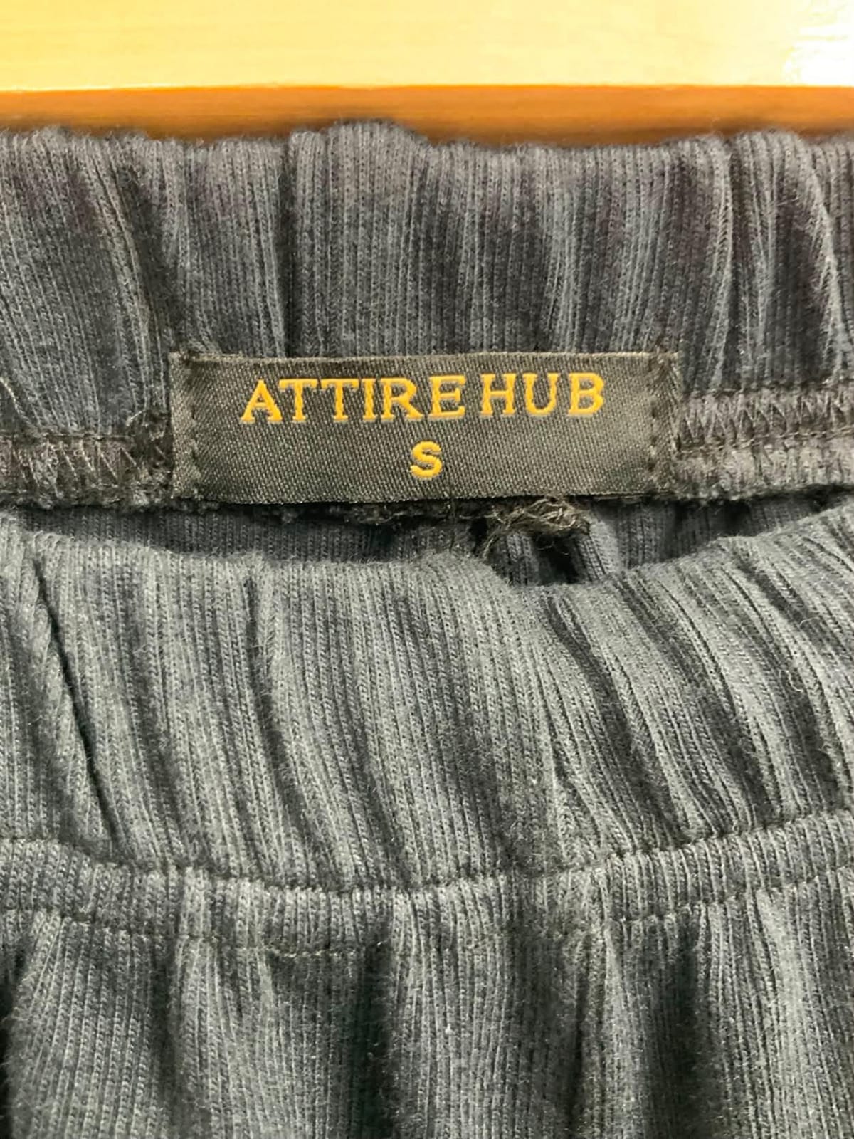 ATTIRE HUB Women's Black Ribbed Knit Casual Shorts