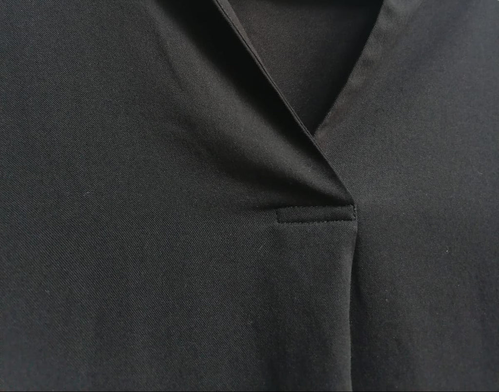 Uniqlo Black Long Sleeve Collared Blouse Tunic Top